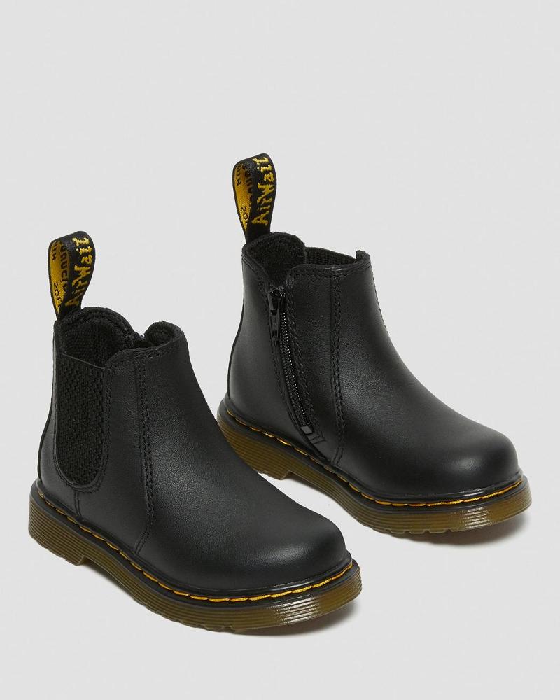 Botines Chelsea Dr Martens Infant/Toddler 2976 Softy T Cuero Niños Negros | MX 155FDN